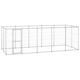 Outdoor Dog Kennel Galvanized Steel 130.2 ft¬≤