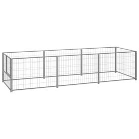 Dog Kennel Silver 32.3 ft¬≤ Steel