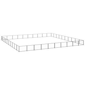 Dog Kennel Black 1076.4 ft¬≤ Steel