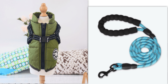 Waterproof Dog Clothes Winter Dog Coat With Harness Warm Pet Clothing Big Dog Jacket Chihuahua Labrador Coat Costume (Option: Army Green-5XL)