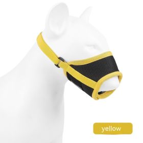 Breathable Mesh Dog Mouth Cover (Option: Yellow-L)