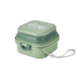 Dog Outdoor Folding Bowl Double-layer Drinking Water Pet Products (Color: green)