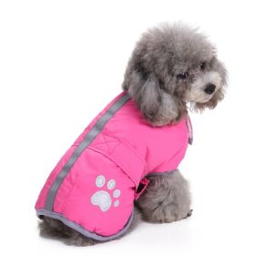 Reflective Dog Cotton Clothes Winter (Option: DZ151 Pink Wear On Both Sides-3XL)