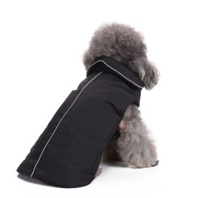 Reflective Dog Cotton Clothes Winter (Option: DZ152 Black-3XL)