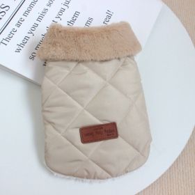 Dog Clothes Autumn And Winter Clothing Thickened Warm Cotton Coat (Option: Beige-XXL)