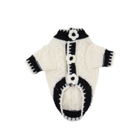 Dog Clothes Pet Autumn And Winter Jarre Aero Bull Schnauzer Sweater (Option: Black And White-M)